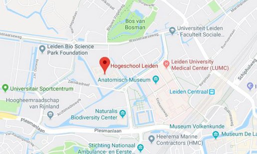 Hogeschool Leiden in Google Maps