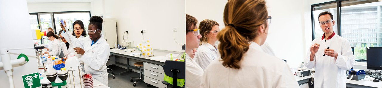 studenten krijgen onderwijs bij het Leiden Centre for Applied Bioscience