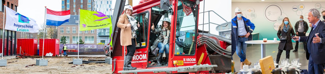 Eerste paal voor nieuwbouw Hogeschool Leiden de grond in