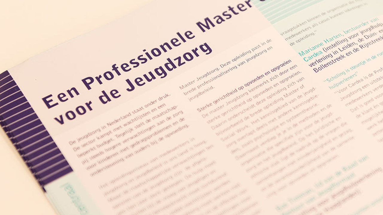 Artikel 'Een professionele master voor de jeugdzorg'.