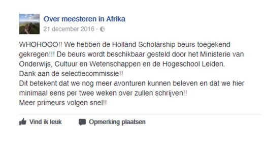 Foto van de scholarship