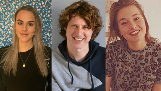 Van links naar rechts: Britt Salfeld, Sven van Luijk en Caroline van der Vlugt