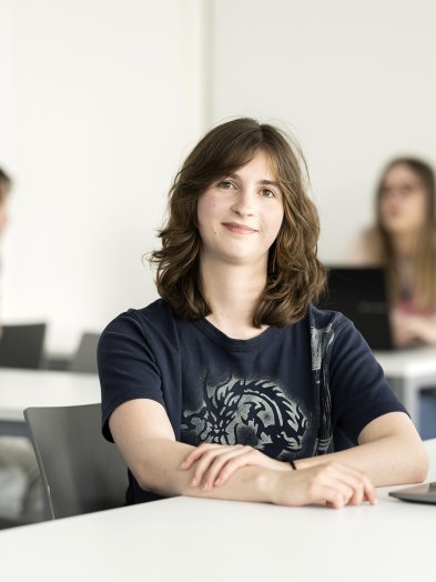 Foto van Lindsey in klaslokaal