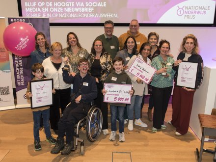 De winnaars van de Nationale Onderwijsprijs 2025.