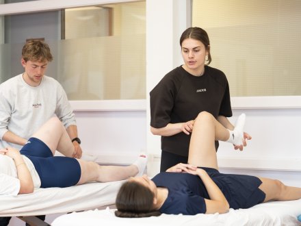 praktijkles zelfstudie in groepsverband opleiding Fysiotherapie bij Hogeschool Leiden