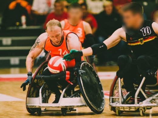 Foto van Davy, hij speelt rolstoelrugby