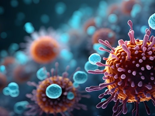 Virus onder microscoop