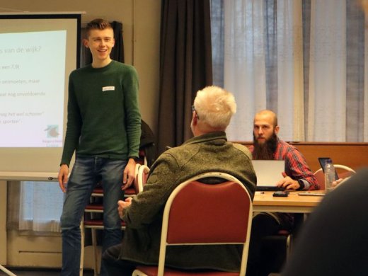 Leendert Guijt bij een bijeenkomst in Leiden Zuidwest