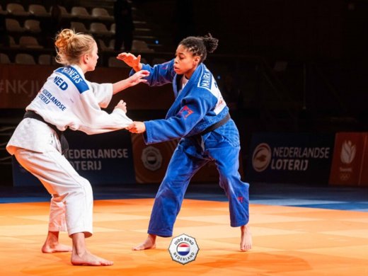 Student Maira Medema op de judomat (foto: Judo Bond Nederland).