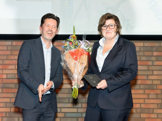 Christine Carabain na afloop van haar lectorale rede