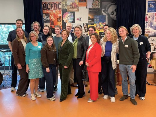 Bezoek van minister en staatssecretaris van ministerie van Onderwijs, Cultuur en Wetenschap aan Hogeschool Leiden.