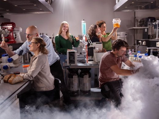 Verschillende situatie in het lab vastgelegd in een beeld 