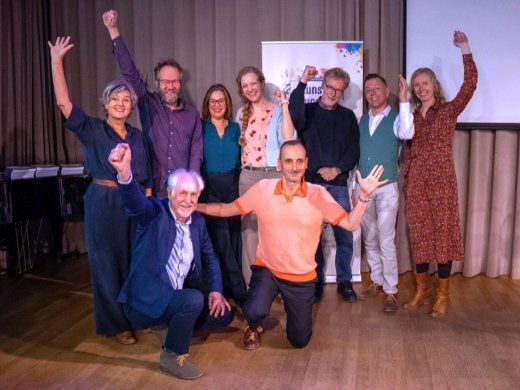 De schrijvers van het boek Kunsteducatie bij de lancering van hun boek in Utrecht