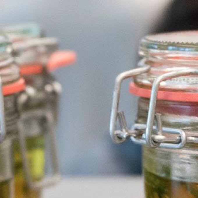 Foto van laboratorium potjes