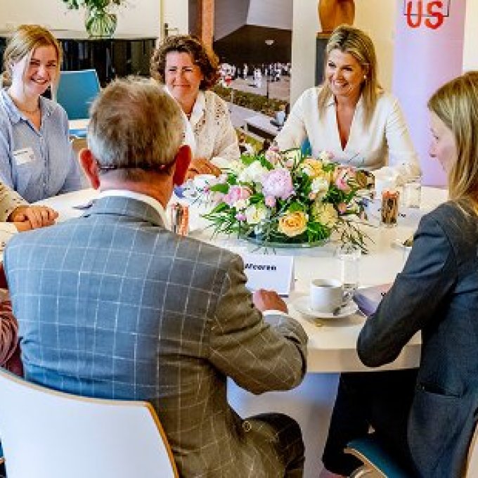 foto van Koningin Máxima op Hogeschool Leiden