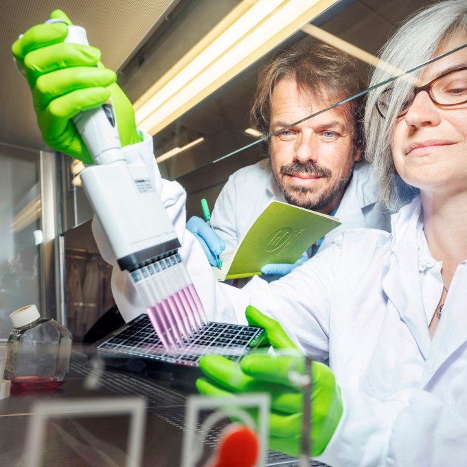 Onderzoekers organs-on-chips in lab